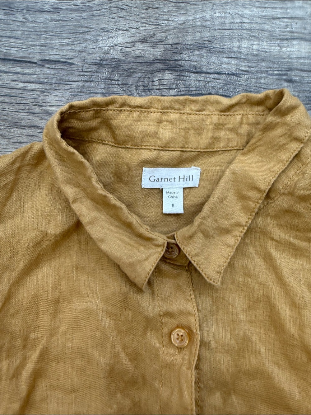 Garnet hill Easy Linen Button-Down Tank size 8 - Picture 4 of 6